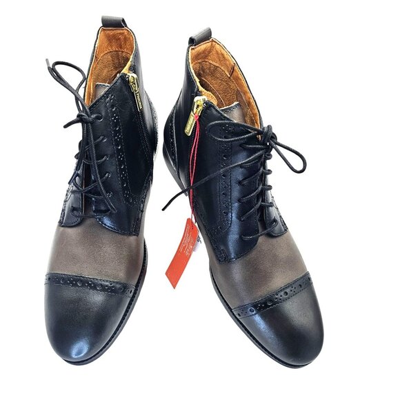 Pikolinos 8.5 Royal Flat Lace-Up Ankle Boots Lead EU 39 New w/Tag No Box - Picture 13 of 16